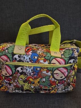 Tokidoki Neon Lime Character Print Shoulder Bag